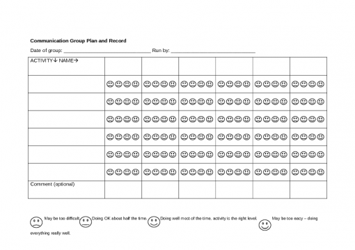 evaluation form with smiley faces
 Smiley face group progress sheet | Commtap