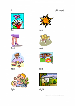 F Versus S Minimal Pairs Pictures And Words Commtap