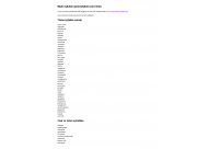 Multi-syllable (polysyllable) word lists
