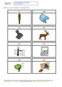 Picture cards - g and d word initial minimal pairs 