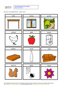 Two Syllable Words Picture Cards