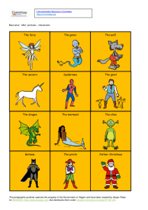 Who pictures - Characters/fairy tale - with Colourful Semantics coding