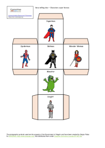 Story telling dice super heroes characters