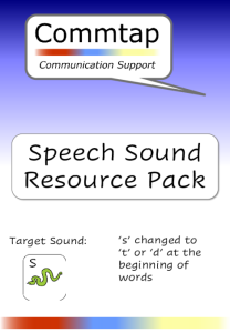 Use 's' Instead of 't' or 'd' - Word Initial Speech Sound Pack