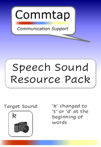 Use 'k' Instead of 't' or 'd' - Word Initial Speech Sound Pack